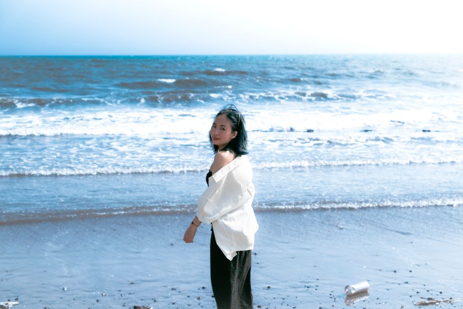 Youthful freedom at a sunny beach in Vietnam.